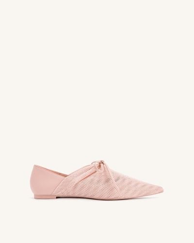 Reilly Fishnet Ballerina Flats - Pink Beige - JW PEI - Modalova