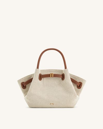 Hana Mini Tote Bag - Brown Canvas - JW PEI - Modalova