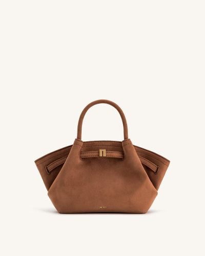 Hana Mini Faux Suede Tote Bag - Brown - JW PEI - Modalova