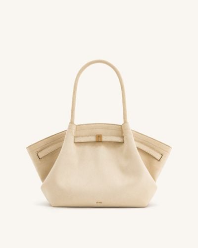 Hana Medium Faux Suede Tote Bag - Off White - JW PEI - Modalova