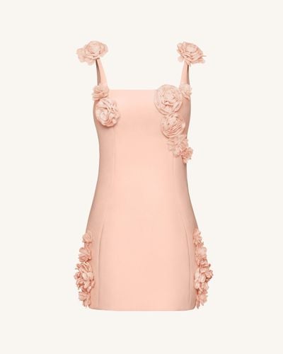 Elaina Pink Rosette Applique Mini Dress - Apricot - JW PEI - Modalova