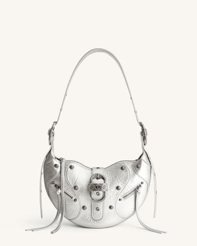 Tessa Metallic Pleating Shoulder Bag - Silver - JW PEI - Modalova