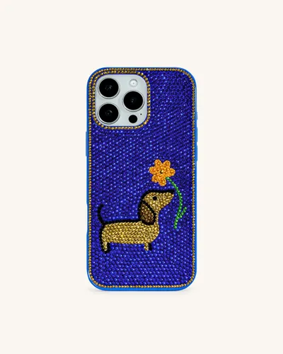 Dachshund with Flower Phone Case - Multicolor Blue - JW PEI - Modalova