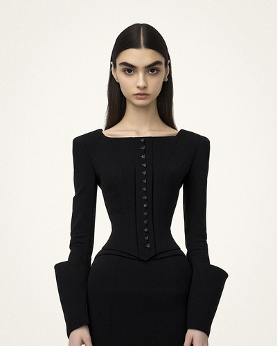 Lydia Corset-Inspired Blazer - Black - JW PEI - Modalova