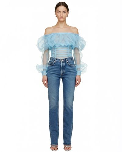 Melanie Ruffle Corset Top - Sky Blue - JW PEI - Modalova