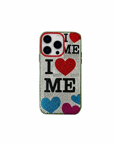 Artificial Crystal Heart Lettering Phone Case – White - JW PEI - Modalova