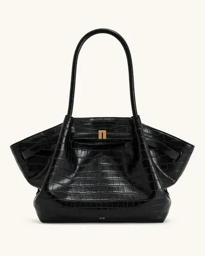 Hana Large Tote Bag - Black Croc - JW PEI - Modalova