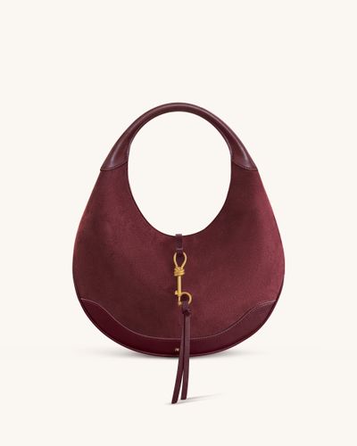 Colette Faux Suede Crescent Hobo Bag - Deep Claret - JW PEI - Modalova