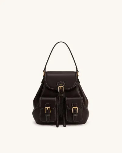 Harper Buckle Pocket Backpack - Deep Brown - JW PEI - Modalova