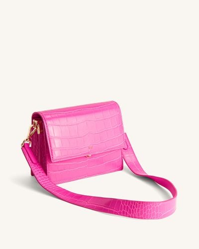 Mini Flap Crossbody - Hot Pink Croc - JW PEI - Modalova