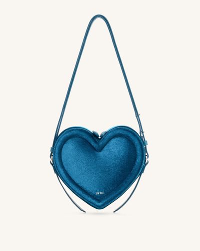 Arlene Velvet Heart Shaped Bag - Blue - JW PEI - Modalova