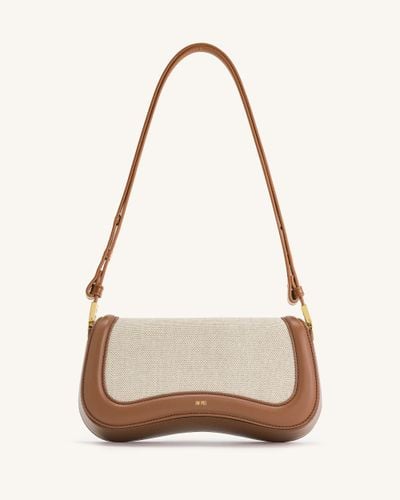 Joy Shoulder Bag - Brown Canvas - JW PEI - Modalova