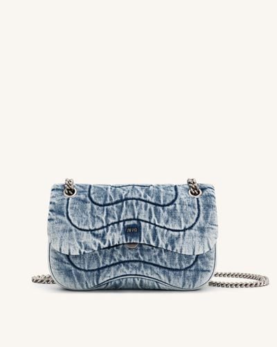 Tina Denim Quilted Chain Crossbody - Blue - JW PEI - Modalova