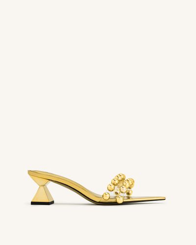 Gianna Beaded Strap Mules - Gold - JW PEI - Modalova