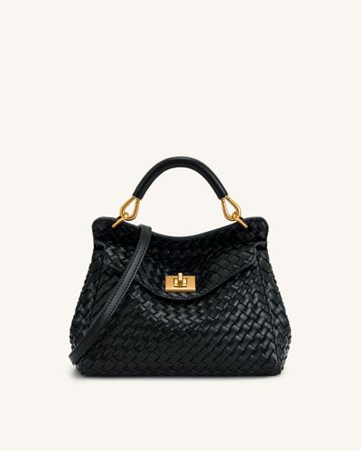 Lucia Classic Top Handle Woven Bag - Black - JW PEI - Modalova