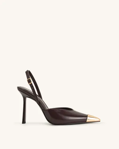 Savannah Gold Tipped Slingback Pumps - Black - JW PEI - Modalova