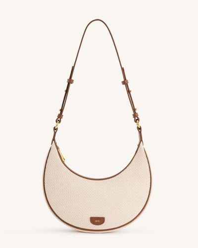 Carly Medium Shoulder Bag - Brown Canvas - JW PEI - Modalova