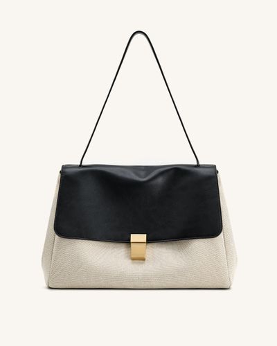 Hilary Shoulder Bag - Black Canvas - JW PEI - Modalova