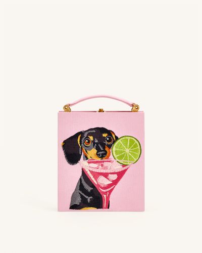 Taya-Puppy Pattern Book Shape Clutch Bag - Pink - JW PEI - Modalova