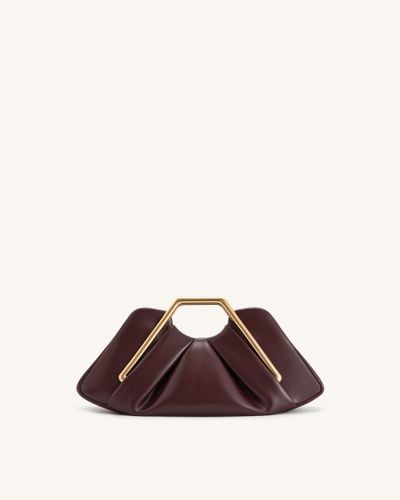 Lila Metal Frame Clutch - Burgundy - JW PEI - Modalova