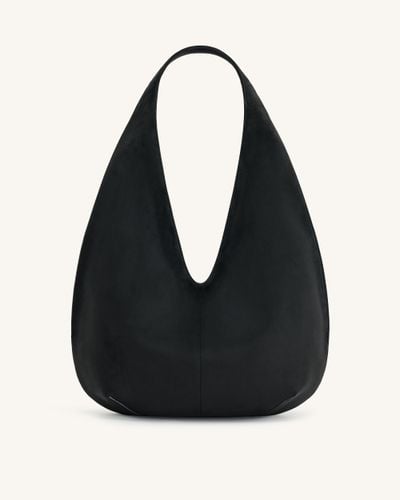 Dara Faux Suede Hobo Bag - Black - JW PEI - Modalova