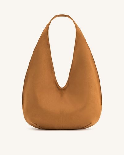 Dara Faux Suede Hobo Bag -Yellowish Brown - JW PEI - Modalova