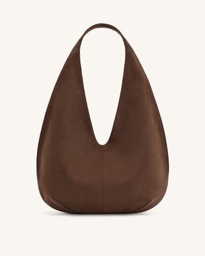 Dara Faux Suede Hobo Bag - Mocha Brown - JW PEI - Modalova