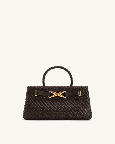 Elora Woven Tote Bag - Dark Brown - JW PEI - Modalova