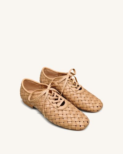 Kayla Weave Strap Flat Shoes - Apricot - JW PEI - Modalova