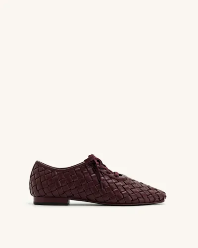 Kayla Weave Strap Flat Shoes - Claret Red - JW PEI - Modalova