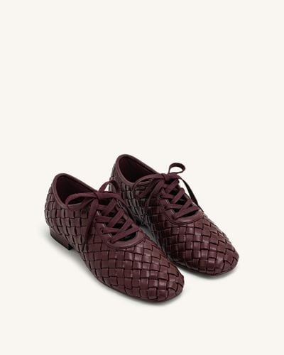 Kayla Weave Strap Flat Shoes - Claret Red - JW PEI - Modalova