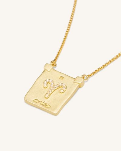 Zodiac Pendant Necklace - 18ct Gold Plated - JW PEI - Modalova