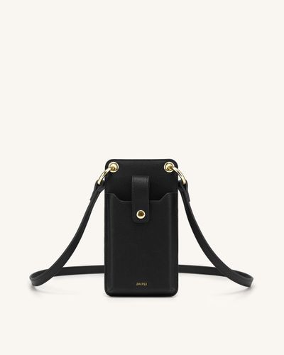 Quinn Phone Bag - Black Grained Vegan Leather - JW PEI - Modalova
