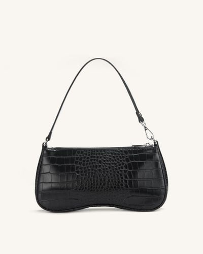 Eva Shoulder Handbag - Black Croc - JW PEI - Modalova