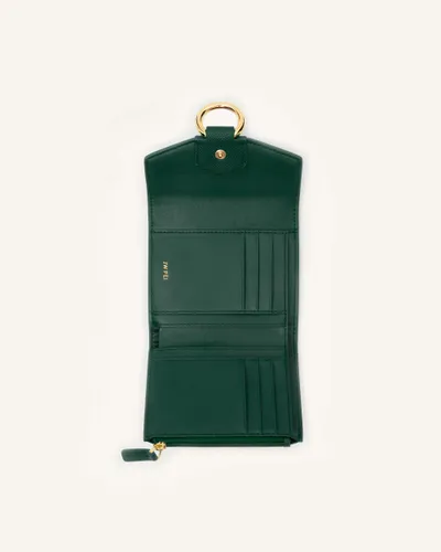 Quinn Zipped Card Holder- Dark Green Croc - JW PEI - Modalova