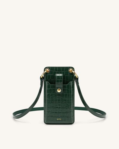 Quinn Phone Bag - Dark Green Croc - JW PEI - Modalova