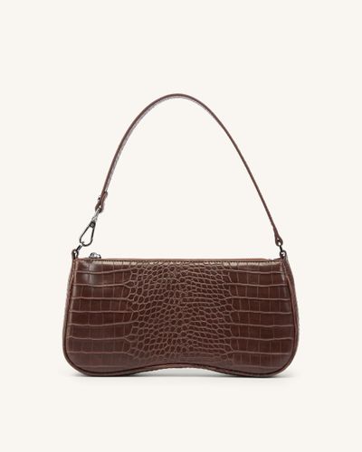 Eva Shoulder Handbag - Brown Croc - JW PEI - Modalova