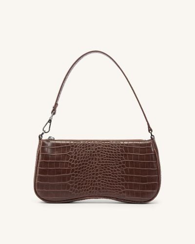 Eva Shoulder Handbag - Brown Croc - JW PEI - Modalova