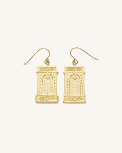 Roman Arch Earrings - 18ct Gold Plated & White Zircon - JW PEI - Modalova