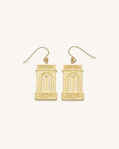 Roman Arch Earrings - 18ct Gold Plated & White Zircon - JW PEI - Modalova