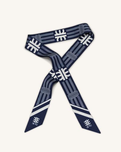 FEI Faux Silk Twill Scarf - Navy - JW PEI - Modalova