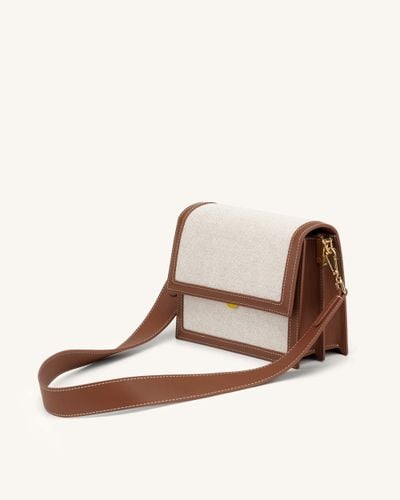 Mini Flap Crossbody - Beige Canvas - JW PEI - Modalova