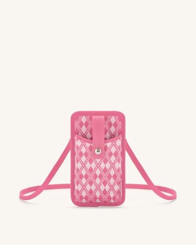 Aylin Knitted Phone Bag - Pink & Hot Pink - JW PEI - Modalova