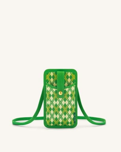 Aylin Knitted Phone Bag - Green & Yellow - JW PEI - Modalova