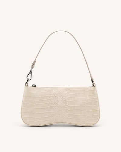 Eva Shoulder Handbag - Ivory Croc - JW PEI - Modalova