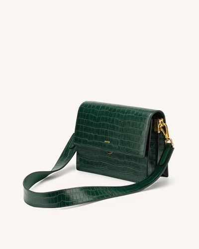 Mini Flap Crossbody - Dark Green Croc - JW PEI - Modalova