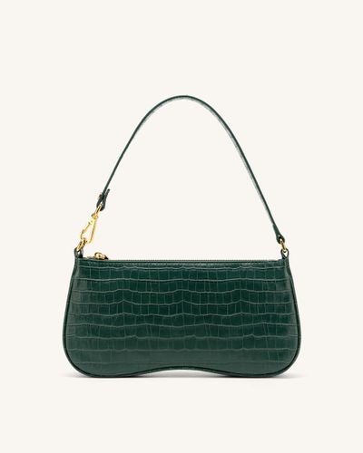 Eva Shoulder Handbag - Dark Green Croc - JW PEI - Modalova