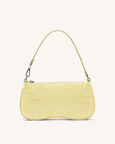 Eva Shoulder Handbag - Light Yellow Croc - JW PEI - Modalova