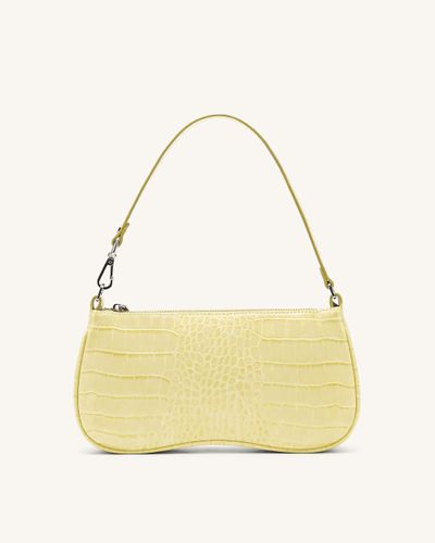 Eva Shoulder Handbag - Light Yellow Croc - JW PEI - Modalova