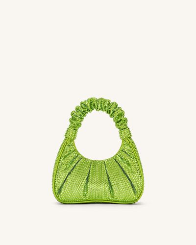 Gabbi Artificial Crystal Medium Ruched Hobo Handbag - Green - JW PEI - Modalova